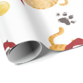 Cute Holiday Cat Pattern Geschenkpapier (Rolleneckpunkt)