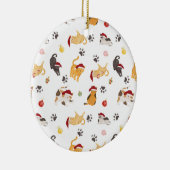 Cute Holiday Cat Pattern Keramik Ornament (Rechts)