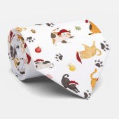 Cute Holiday Cat Pattern Krawatte (Gerollt)
