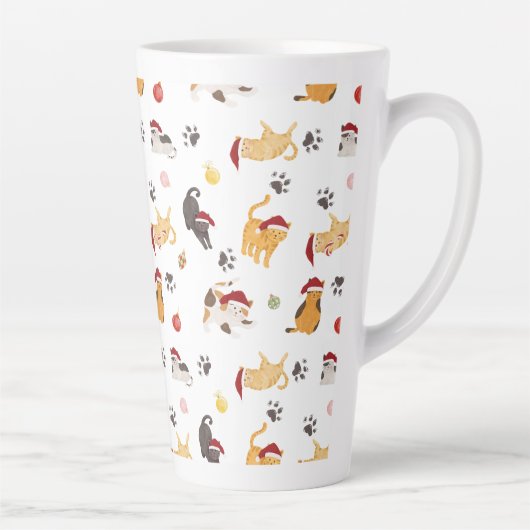 Cute Holiday Cat Pattern Milchtasse (Rechts)