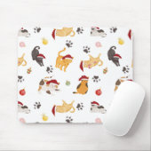 Cute Holiday Cat Pattern Mousepad (Mit Mouse)