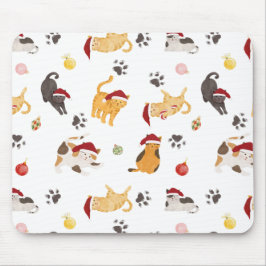 Cute Holiday Cat Pattern Mousepad