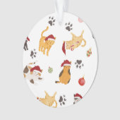 Cute Holiday Cat Pattern Ornament (Vorderseite)