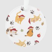 Cute Holiday Cat Pattern Ornament (Vorderseite)