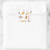 Cute Holiday Cat Pattern Quadratischer Aufkleber (Tasche)