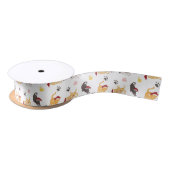 Cute Holiday Cat Pattern Satinband (Spule)