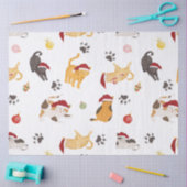 Cute Holiday Cat Pattern Seidenpapier (Basteln)