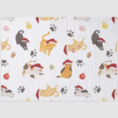 Cute Holiday Cat Pattern Seidenpapier (Vorderseite)