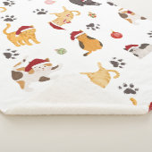Cute Holiday Cat Pattern Sherpadecke (3/4)