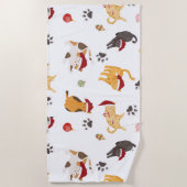 Cute Holiday Cat Pattern Strandtuch (Vorderseite)