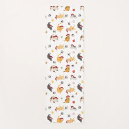Cute Holiday Cat Pattern Yogamatte