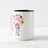 Cute Holiday Chef Mug with Festive Veggies Zweifarbige Tasse (Vorderseite Links)