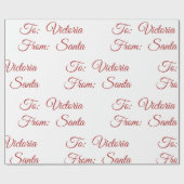 Cute Holiday Christmas To And From Personalized Geschenkpapier (Flach)