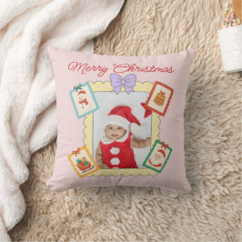 Cute Holiday Collage with Festive Pastel Frames Kissen