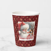 Cute Holiday Paper Cups Kids Santa Reindeer Pappbecher (Rückseite)