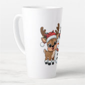 Cute Holiday Reindeer & Snowman Milchtasse (Linke Ecke)