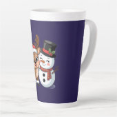Cute Holiday Reindeer & Snowman Milchtasse (Rechte Ecke)