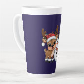 Cute Holiday Reindeer & Snowman Milchtasse (Linke Ecke)