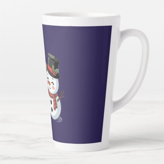 Cute Holiday Reindeer & Snowman Milchtasse (Rechts)