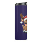 Cute Holiday Reindeer & Snowman Thermosbecher (Nach links gedreht)