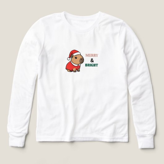 Cute Holiday Shirt with Santa Illustration (Design Vorderseite)