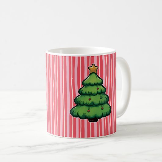 Cute Holiday Tree Coffee Mug Kaffeetasse (VorderseiteRechts)