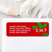 Cute Holly Berry Kids Christmas Address Label (Insitu)