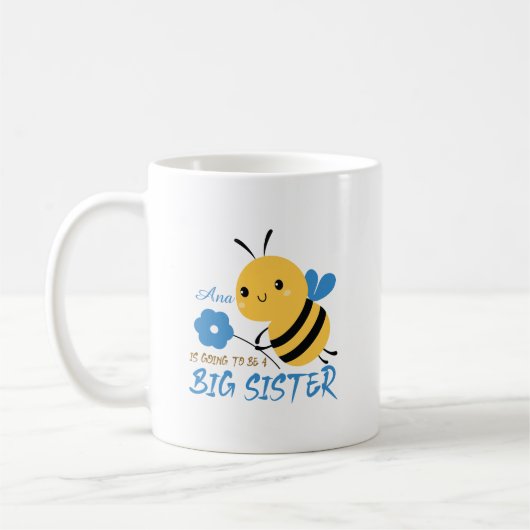 Cute Honey Bee Big Sister Custom Name Coffee Mug Kaffeetasse (Links)