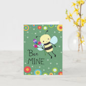 Cute Honey Bee Easy Custom Message Valentines day Karte (Gelbe Blume)