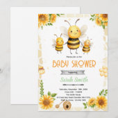 Cute honey bee party theme invitation einladung (Vorne/Hinten)