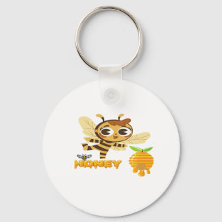 Cute Honey Bee with Dripping Honey Typography Desi Schlüsselanhänger
