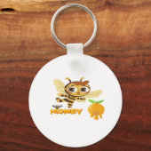 Cute Honey Bee with Dripping Honey Typography Desi Schlüsselanhänger (Vorderseite)