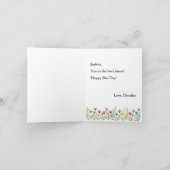 Cute Honey Bee with Flowers Happy Bee Day Birthday Karte (Innenseite)