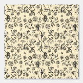Cute Honey Bees Boho Floral Modern Light Yellow Tapete (Vorderseite)