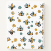 Cute Honey Bees & Floral Wildflowers Monogram Notizblock (Rückseite)