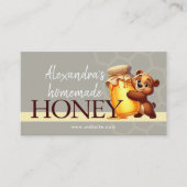 Cute Honey Happy Teddy Bear Jar Honeycomb Visitenkarte (Vorderseite)