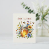Cute honey vendors add name message  postkarte (Stehend Vorderseite)