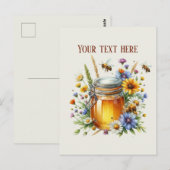 Cute honey vendors add name message  postkarte (Vorne/Hinten)
