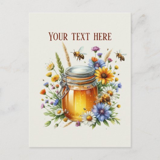 Cute honey vendors add name message  postkarte (Vorderseite)