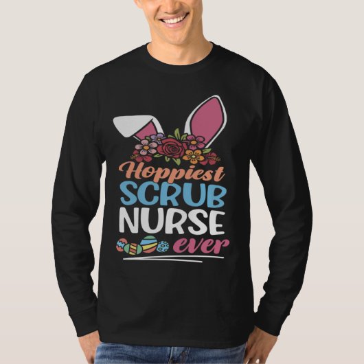 Cute Hoppiest Scrub Nurse Ever Bunny Ear Red Plaid T-Shirt (Vorderseite)