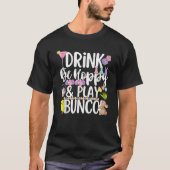 Cute Hoppy Easter Bunco Drinking Group Matching  T-Shirt (Vorderseite)
