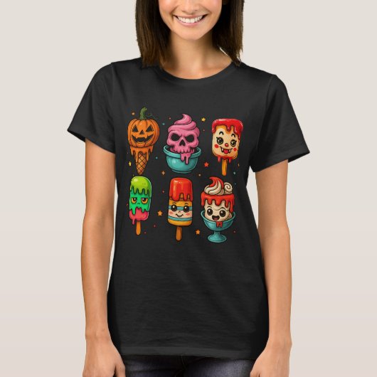 Cute Horror Summer Popsicle Halloween Ice Cream T-Shirt (Vorderseite)