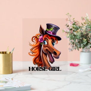 Cute horse girl word art acrylschild