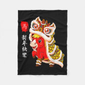 Cute Horse Lion Dance 2026 Lunar New Year Fleecedecke (Vorderseite)