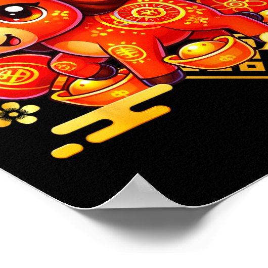 Cute Horse Lunar Chinese New Year 2026 Men Women K Poster (Ecke)