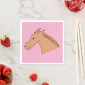 Cute Horse on Polkadot Background Paper Napkin Serviette (Beispiel)
