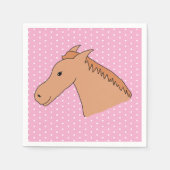Cute Horse on Polkadot Background Paper Napkin Serviette (Vorderseite)