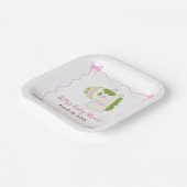 Cute Horse Pink Bow Personalized Girl Baby Shower  Pappteller (Gewinkelt)