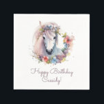 Cute Horse Pony Flowers Kids Birthday Party Serviette<br><div class="desc">Cute Horse Pony Flowers Birthday Party Napkins</div>