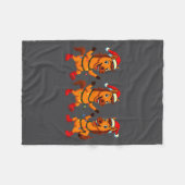 Cute Horse Santa Hat Dancing Lights Christmas Danc Fleecedecke (Vorderseite (Horizontal))
